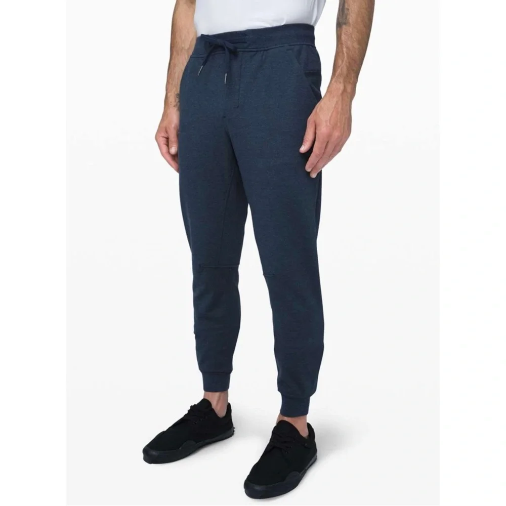 Lululemon City Sweat Jogger Pant Mustang Logo Men’s Large Heathered True Navy